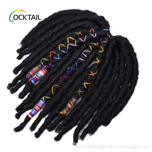 Japanese fiber new design crochet dreadlocks with color line synthetic dread lock hair extensions weave for sale